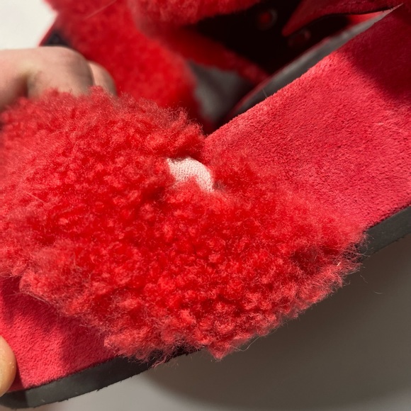 Rag & Bone Coral Shearing Chunky Platform Evin Slip On Woman’s Buckle Sandals 11 - Picture 13 of 16